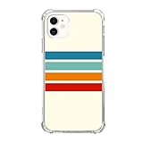 Vusbvelnot Retro 70er Jahre Streifen Hülle Kompatibel mit iPhone 12 und iPhone 12 Pro, Vintage Ästhetische Farbpalette Regenbogen Streifen Hülle für iPhone 12/12 Pro, Coole TPU Bumper Handyhülle