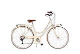 Via Veneto Bazam - Damenfahrrad Condorino Lady 28 Zoll, 6 Gänge, Größe 46, Beige Cappuccino, Retro Vintage Citybike aus Stahl | VV601L