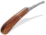 Profi Hufmesser für Pferde Beidseitig scharfe Klingen Klauenmesser Rinnmesser Rinder Hufpflege Hufschmied Werkzeug mit Haken Spezialstahl Rostfrei mit ergonomischem Griff Zubehör für Tiere mit Hufe