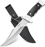 sukudon Camping Messer,Outdoor Messer Survival Bushcraft Messer，Jagdmesser Survival Knife Outdoor-Messer für Camping Feststehende Klinge Jagdmesser mit Scheide，Geeignet für Outdoor, Abenteuer