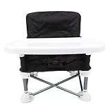 RIZGHWOY Tragbarer, Zusammenklappbarer Baby-Esssitz Im Freien für Strandcamping, Stilvoller und Stilvoller, Zusammenklappbarer Futterstuhl für, Geeignet für Reisen, Kleinkind-Campingstuhl (BLACK)