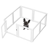 Citylife 8-TLG Welpenauslauf 60cm hoch, Hundelaufstall faltbar mit Tür, Hundegehege Wohnung, XXL Laufgitter für Hunde, Katzen, Kaninchen, Kleintiere, rutschfest, Transparent