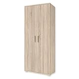 OFFICE LINE Aktenschrank in Eiche Sonoma Optik - Hoher Büroschrank mit 2 Türen - Modernes Büromöbel Komplettset - 79 x 186 x 35 cm (B/H/T)