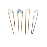 SIOPPKI 4 Stücke U-förmige Haarnadel Französisch Stil Haarspange Schale Haarnadel Metall Haarnadel Gabelstöcke Zinken Chignon Stifte für Frauen Haarstyling Zubehör