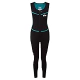 Gill Dynamische Lange Jane Ärmelloser Neoprenanzug 4-Wege-Stretch-Wärmeschutz für alle Wassersportarten Paddelbrett Kajakfahren Segeln Schwimmen Surfen 3 mm für Damen (Schwarz, 14)