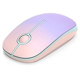 seenda Maus Kabellos, 2,4G Funkmaus mit 1600 DPI für PC/Laptop/Linux, 3 Leise Tasten, Für Links- und Rechtshänder, 18 Monate Akkulaufzeit(Rosa & Lila)