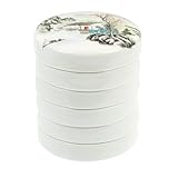 WRITWAA Stapelfähiges Keramik paletten Set mit Deckel Große Verschleißfeste Farbschalen für Aquarell Gouache Acryl und Schmuckaufbewahrung Vielseitig für Künstler und Bastler