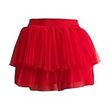 QJDFLL winterröcke gelber tüllrock Damen Plissee A-Linie Kurzrock Mesh Halbrock Vielseitiger Performance Rock Puffy rot weiß tüll hellblau Karneval(Rot,Einheitsgröße)