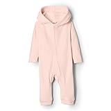 Amazon Essentials x Sofia Grainge Unisex Baby Velour-Overall mit Kapuze, Hellrosa, 6-9 Monate