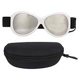 Ertuan Sonnenbrille für Hunde und Welpen - Wasserdicht, Winddicht, Hundebrille Anti-UV Wasserdicht Winddicht, Einstellbar Hunde Mode Hunde Schutzbrille, Coole Hunde-Sonnenbrille (Silver)