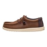 HEYDUDE – Wally Waxed Canvas – Herrenschuhe – Freizeitschuhe zum Hineinschlüpfen – Allwettertauglich - Braun, 45