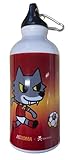 Generico Trinkflasche aus Aluminium mit gelbem Karabiner, für AS Rom, Fußball Tokidoki, Fassungsvermögen 400 ml, offizielles Produkt in Geschenkbox