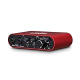 BOMGE 22S USB Audio Interface SOLO Red with XLR/48V Phantom Power,32Bit/192kHz High-Fidelity, for Studio Audio Mixer Interface for Guitarist, Vocalist, Podcaster, Producer, Plug and Play