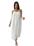 SYLDMKJ Negligee Damen Lose Frauenpyjama Sexy Hosenträger Pyjama Casual Home Wear-Weiss-S