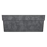 Kreher® Pflanzkasten Like XXL mit Rollen, 120 L Pflanzkübel Kunststoff in Naturstein-Optik, wetterfest & UV-beständig, Pflanzkasten groß für Garten, Terrasse & Balkon, 100 x 37 x 40 cm (1, Anthrazit)