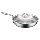 Nicht -Stick -Pfanne - Küchenverschmutzung, Kochfrypan | Langlebige kratzfeste Oberfläche, gleichmäßige Verbreitung, einfache saubere Pfanne mit Deckel zum Kochen im Freien, Pfannkuchenherstellung, Re