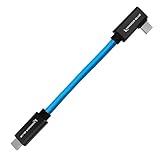 KONDOR BLUE USB C auf USB C Kabel für SSD-Aufnahme & Aufladen - 8K Daten und Stromversorgung (rechter Winkel) (5 Zoll)