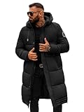 OZONEE Herren Winterjacke Jacke Parka Farbvarianten Warm Winterparka Funktionsparka Wintermantel Lange Kunstfell Gefüttert Outdoor Puffer Jacket Gepolstert 777/5399K/392 SCHWARZ 3XL