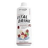 Best Body Nutrition Vital Drink ZEROP ® – Kirsch Banane Sirup zuckerfrei – 1 L – 1:80 ergibt 80 Liter Fertiggetränk – Getränkekonzentrat mit Fruchtsaft – Geschmack für Wasser mit Vitaminen