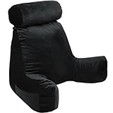 bananair - Lesekissen für Bett und Sofa - Weich und Komfortabel - Optimale Rückenunterstützung - Leicht Transportierbares Rückenkissen mit Praktischen Armlehnen und Ergonomischer Sitzfläche (Schwarz)