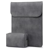 HYZUO 15-16 Zoll Laptop Hülle Tasche Laptophülle für MacBook Pro 16 M3/M2/M1 Pro/Max A2991 A2780 A2485 A2141 2024-2019, 15 Surface Laptop 5, XPS 15, MacBook Pro 15, mit Kleiner Tasche, Weltraum grau