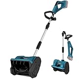 Akku Schneefräse für Makita 18V Akku, Akku Schneeschaufel mit 33cm Arbeitsbreite, 20cm Räumhöhe, 8m Wurfweite, 45° Schneekehren, Länge Verstellbar, Faltbare Aufbewahrung (ohne Akku und Ladegerät)