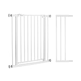 hauck Open N Stop 2, Weiß– Schutzgitter Treppe und Tür 96–101 cm – Kindersicheres Absperrgitter ohne Bohren – Manuelle 1 Hand Öffnung – nur für Innen