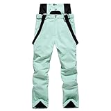 Wanderhose Herren Wasserdicht Atmungsaktiv Winter, Skihose Damen Lang, Schneehose Mit Hosenträger Snowboardhose Gefüttert Funktionshose Sport Thermohose Mit Taschen Arbeitshose Warm Wathose