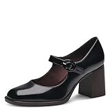 Tamaris Damen Pumps Blockabsatz Vegan; BLACK BRUSH, EU 40