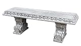 stoneandstyle Deko-Bank aus Steinguss, Grau, 62 cm Breite x 20 cm Höhe x 13 cm Tiefe, 14,6 kg, Frostfest bis -30°C, Handgefertigt in Deutschland