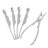 TOYANDONA 5 Stück Teiliges Meeresfrüchte Werkzeug Blaue Krabben Hummerzangen Rostfreie Verschleißfeste Schalentieröffner für Krabben Hummerklauen Leicht und Tragbar für Küche und Picknick