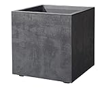 Kreher XL Pflanzkasten Millennium in verschiedenen Formaten und Farben. Tolle Naturstein Optik in Braun, Beige, Anthrazit oder Grau! Aus robustem Kunststoff! (80 Liter Anthrazit)