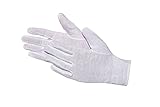 JAH Baumwollhandschuh dünn fusselarm weiß – beidseitig tragbar & waschbar – für Lebensmittelhandling, Inspektion & Feinarbeit