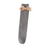 Generisch Damen Weich Warm Christmas Bow Solid Color Stockings For Children Ringelsocken (Grey, A)