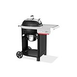 Weber Performer Holzkohlegrill/Porzellanemaillierter Deckel und Kessel, 57 cm Grillfläche mit Seitentisch, One-Touch-Reinigungssystem, Deckelthermometer, Schwarz