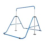 TESUGN Gymnastik Turnreck, Kinder Gymnastikstange Höhenverstellbare horizontale Stangen Faltbar Gymnastik Junior Training Bar für Zuhause & Fitnessstudio, Blau