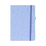 Idena 11367 - Notizbuch A5, Floral in Blau, 80 Seiten kariert, 80 g/m², mit Gummiband und Stiftschlaufe, FSC-Mix