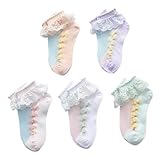 TOYANDONA 5 Paare Mädchen Spitzen Söckchen Kurzsocken Atmungsaktiv Leicht Elastisch Für Jahre Frühling Sommer Alltag