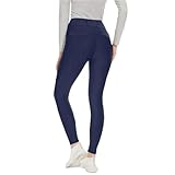 CGUOHU Reithose Winter Verdickte Reithose for Damen, Vollsilikon, Sport- und Wettkampfbekleidung for(Dark Blue,S)