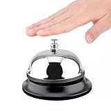 Tischglocke Metall Tischklingel, Rezeptions Glocken-Anrufsglocke Rezeptionsklingel mit Knackigem Klingeln für Restaurants, Hotels, Bars, Küche (Silber)