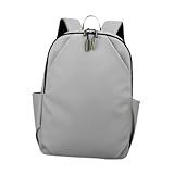 rockible Computer-Rucksack, Business-Rucksack, Rucksack, Laptop-Rucksack für Angeln, Outdoor, Wandern, Hellgrau, Pu-lederfolie