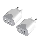 USB Ladegerät 2Pack, 3-Port Stecker 15W USBA Adapter 5V3A Mehrfach USB-Plug Steckdose,Netzstecker Netzteil Ladestecker Ladekabel Ladeadapter für lPhone 15/14/13/12/11, Samsung, Xiaomi,Tablets,Handys