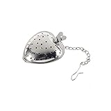 ETZRYSYB Teesieb, herzförmiges Tee-Ei, Löffelsieb, Edelstahl, steiler Griff, Dusche, 10 Stück