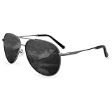 HENGOSEN Pilotenbrille Sonnenbrille Herren Damen Piloten-Polarisiert Sonnenbrille Metallrahmen Unisex Fahren Sonnenbrille mit UV400 Schutz