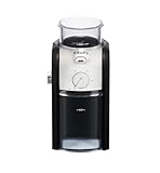 Krups elektrische Kaffeemühle mit Mahlgrad- und Tassenzahlauswahl, Scheibenmahlwerk aus Edelstahl, 17 verschiedene Stufen, große Einfüllöffnung mit Sicherheitsdeckel, Espressomühle, Schwarz, GVX212
