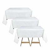 Einweg-Tischdecke, strapazierfähig, für Esstisch, Papiertischdecken für Partys, Garten, Grillen, Geburtstag, Weihnachten, Hochzeit, Urlaub, Abendessen, Bankett, Babyparty, Partyzubehör, Weiß, 90 cm x