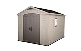 Keter Gerätehaus Factor 8x11, Beige, 15.5m³ Rauminhalt, Außenmaße (B/T/H): 256.5 x 332 x 243 cm, wetterfest, wasserdicht, UV-beständig, Outdoor