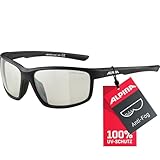 ALPINA DEFEY - Verspiegelte und Bruchsichere Sport- & Fahrradbrille Mit 100% UV-Schutz Für Erwachsene, black matt, One Size