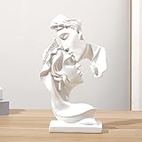Pärchen-Statue Kreative Kussskulptur Abstrakte Kunst Paar Skulptur Heimdekoration Harz Statue Dekoration Romantische Statue Verwendet für Heimdekoration Hochzeit Geschenk (Weiß)
