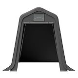 Covigorus Aufbewahrungsschuppen 245×183×217 cm in Grau, Wasserdichter Geräteschuppen aus PE-Gewebe mit Rollos, UV- & Windfest, Stabiler Unterstand für Gartengeräte, Fahrräder & Außenlagerung